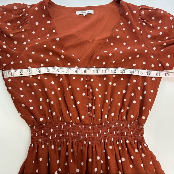 Madewell Smocked-Waist Mini Dress in Inkspot Dots size small - Picture 9 of 11
